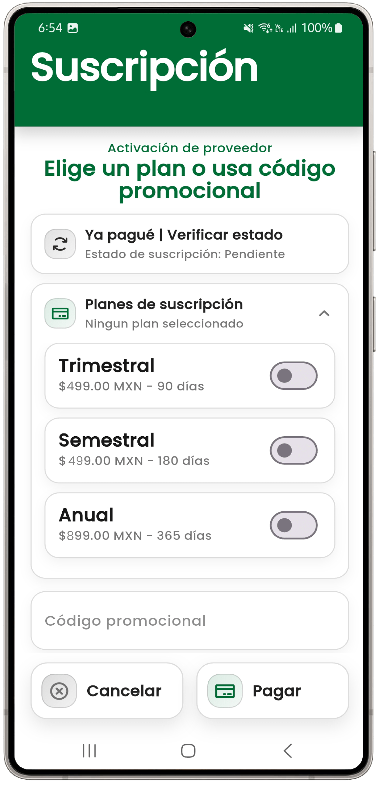 Mockup de la app Findo
